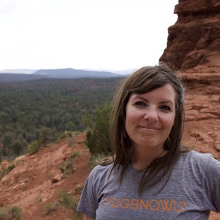 Woman Smiling at Red Rock Sedona Overlook