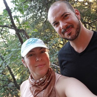 Happy Couple in Forest Setting Selfie