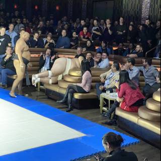 Sabir Khan competes in Sumo wrestling exhibition at Caesars Palace Casino.