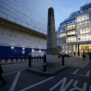 Urban Construction Scene at Dusk in London