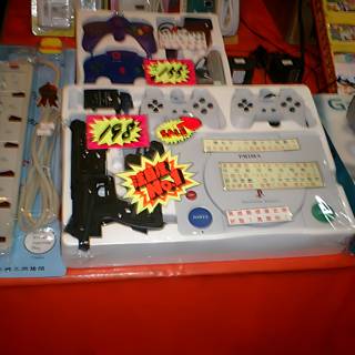 Nostalgic video game controllers on display