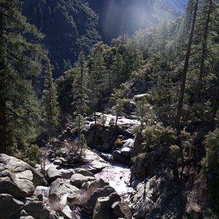Rushing Waters Through Granite Canyon in Yosemite