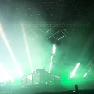Green Light Flares on Stage