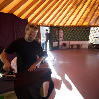Ironing in the Yurt