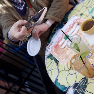 Casual Dining and Drinks at Colorful Outdoor Patio