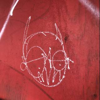 Red Wall Skull Drawing