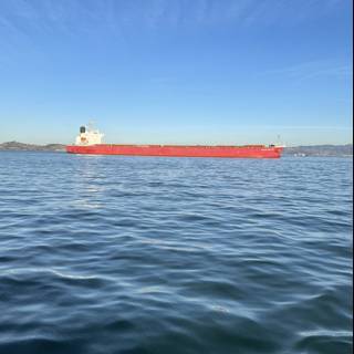 Red Cargo Ship on San Francisco Bay