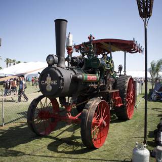 Vintage Steam Engine on Display at a Festival