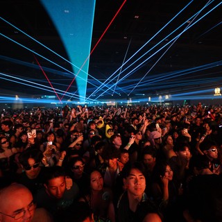 Laser Light Storm Over Massive EDM Festival Crowd