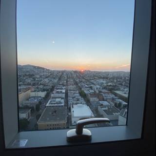 Window View of a Glowing Sunset