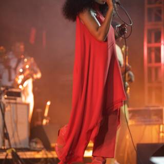 Solange Shines in Red: Captivating the Crowd at FYF Bullock 2015