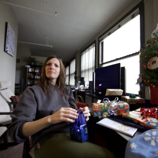 Christmas Morning Gift Opening in Urban Apartment