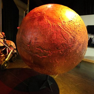 Illuminated Mars Model at Space Science Center