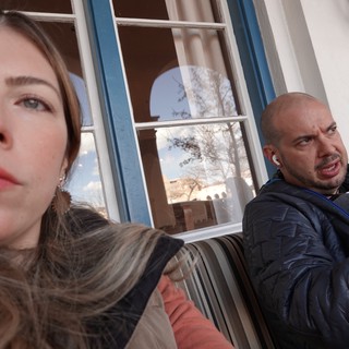 Couple Taking Selfie on Sunny Porch