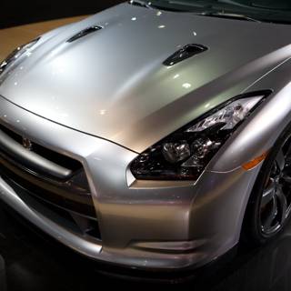 The Sleek Front-End of a Silver Nissan Sports Car