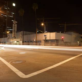 Urban Night Scene at an Intersection