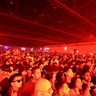 Massive Crowd Bathed in Red Light at Wobbleland