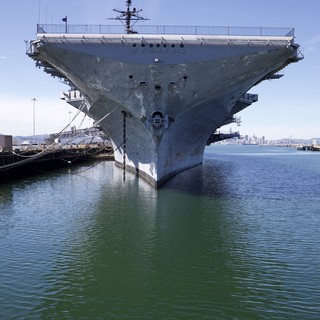 USS Hornet Aircraft Carrier Docked at Port