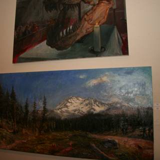 Mountain and Dinosaur Painting