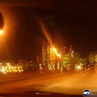 Blurry Metropolis at Night