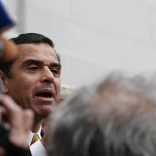 Antonio Villaraigosa Addresses Reporters During 2006 Walkout Protest
