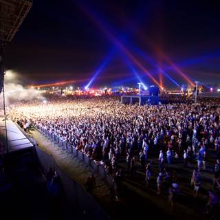 Lights and Crowds at Coachella Music Festival