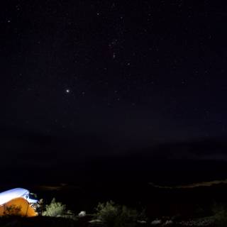 Stargazing from the Safety of a Mountain Tent