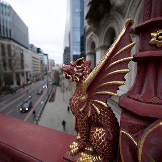 Dragon Guardian Overlooking London Street