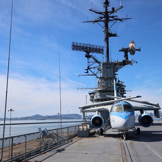 Military Aircraft on USS Hornet Aircraft Carrier Deck