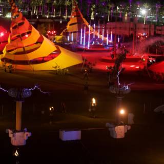 Colorful Lights Illuminate Coachella Tent