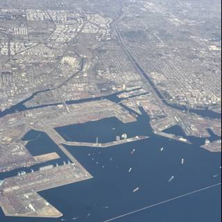 Panoramic View of the Bustling Port of Los Angeles