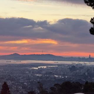 Sunset Over San Francisco Bay from Oakland Hills
