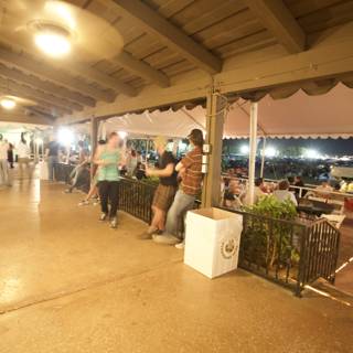 Nighttime Gathering in Covered Food Court