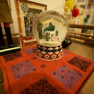 Southwest-Themed Christmas Snow Globe with Desert Scene
