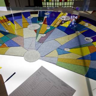 Stained Glass Fan Table