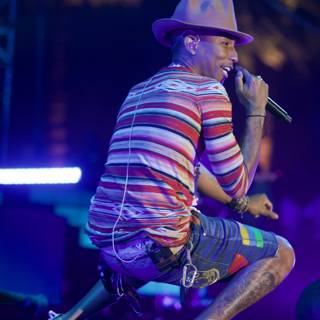 Pharrell Williams Rocks Coachella Stage in Hat and Stripes