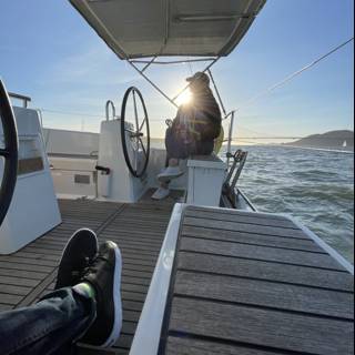 Relaxing on the Deck of a Sailboat