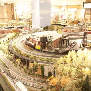 Miniature Railroad in a Cityscape Diorama