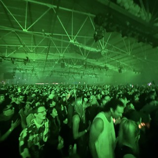 Green Laser Light Show at Electronic Music Concert