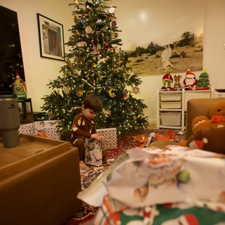 Christmas Morning Gift Opening Joy