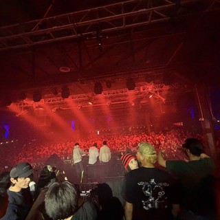 Skrillex and Four Tet Concert Performance with Red Stage Lighting