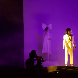 Elegant Yellow Suit on Stage