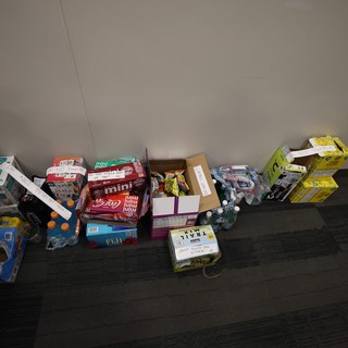 Festival Snack Stash Lined Up With Do Not Touch Signs