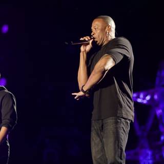 Dr. Dre and friend rock the stage with electrifying performance