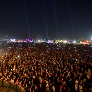 A Sea of People under the Night Sky at Coachella Music Festival