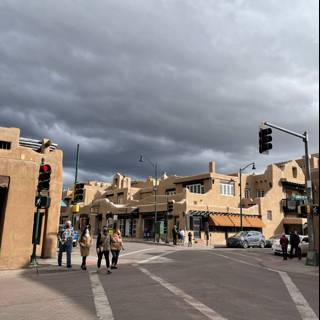 Bustling Intersection in Santa Fe