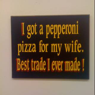 Pepperoni Pizza Sign
