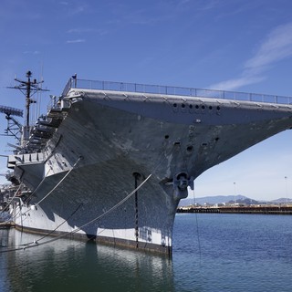 USS Hornet Aircraft Carrier Docked at Port