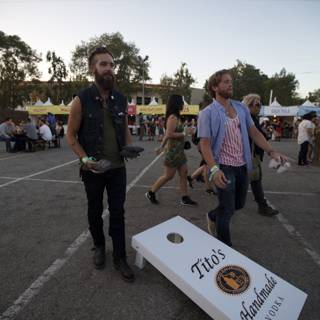 Cornhole Competition in the Parking Lot