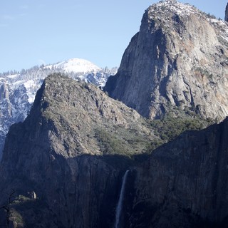 Cathedral Rocks and Bridalveil Fall in Winter